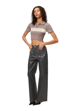 Brown knitted Polo Shirt - ANN ANDELMAN