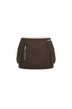 Brown Low - waisted Cargo Pocket Skirt - ANN ANDELMAN
