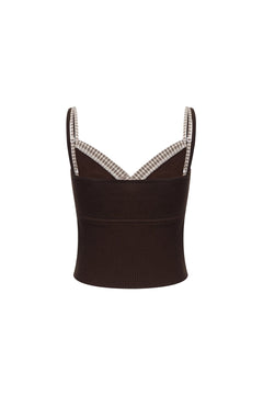 Brown Patchwork Wool Camisole - ANN ANDELMAN