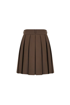 Brown Pleated Midi Skirt - ANN ANDELMAN