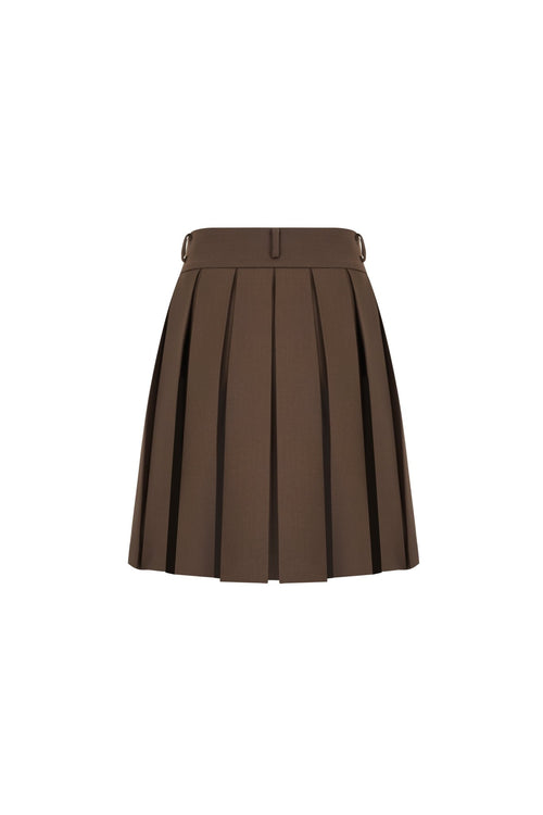 Brown Pleated Midi Skirt - ANN ANDELMAN