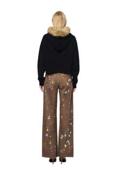 Brown Printed Jeans - ANN ANDELMAN