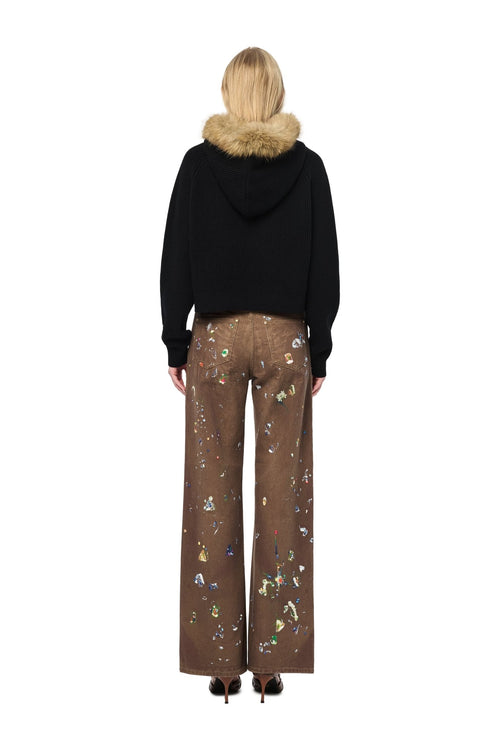 Brown Printed Jeans - ANN ANDELMAN