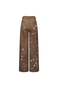 Brown Printed Jeans - ANN ANDELMAN