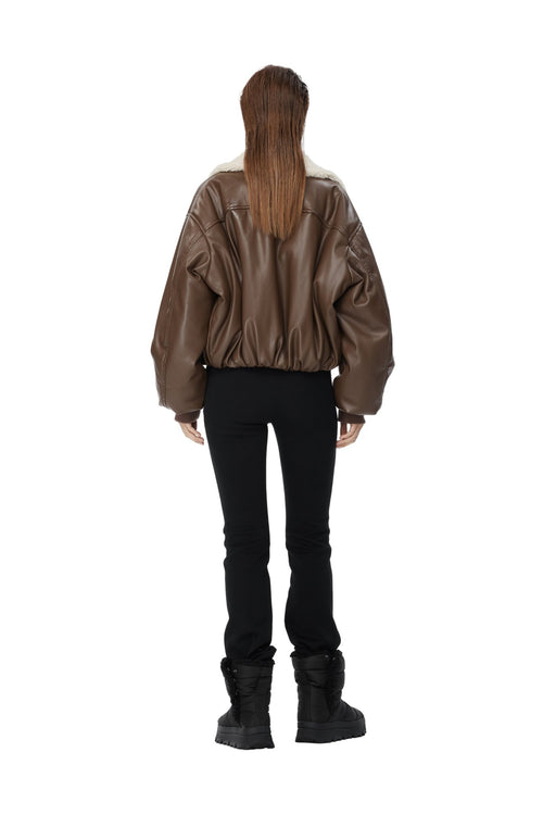 Brown Retro Shearling Jacket - ANN ANDELMAN