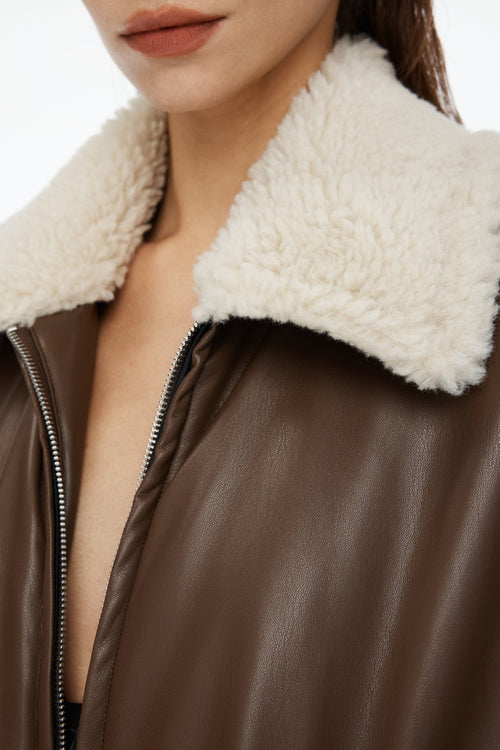 Brown Retro Shearling Jacket - ANN ANDELMAN