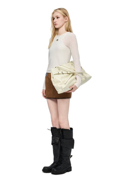 Brown Suede Patchwork Skirt - ANN ANDELMAN