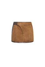 Brown Suede Patchwork Skirt - ANN ANDELMAN