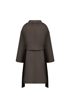 Brown Wool Lapel Coat - ANN ANDELMAN