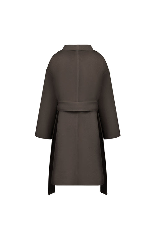 Brown Wool Lapel Coat - ANN ANDELMAN