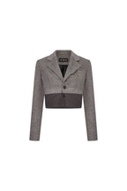 Brown Wool Patchwork Short Suit - ANN ANDELMAN