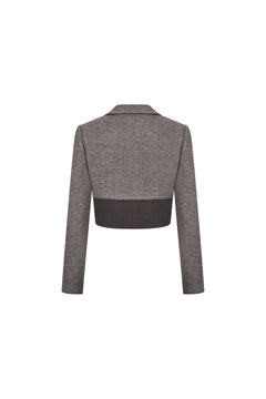 Brown Wool Patchwork Short Suit - ANN ANDELMAN