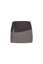 Brown Wool Patchwork Tweed Mini Skirt - ANN ANDELMAN