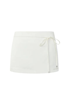 Champagne-colored Acetate Bow Skort - ANN ANDELMAN