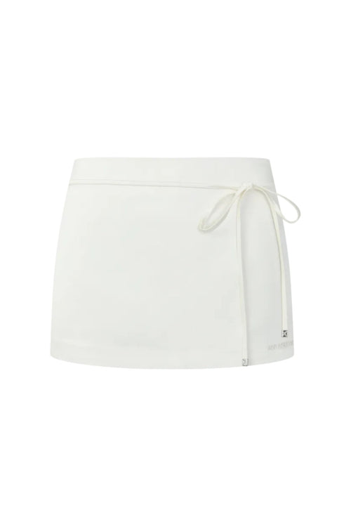 Champagne-colored Acetate Bow Skort - ANN ANDELMAN