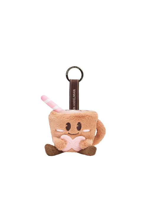 Coffee - colored ANN Cafe Bag Charm Small - ANN ANDELMAN