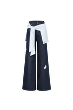 Dark Blue Jeans With Shirt Tie Detail - ANN ANDELMAN