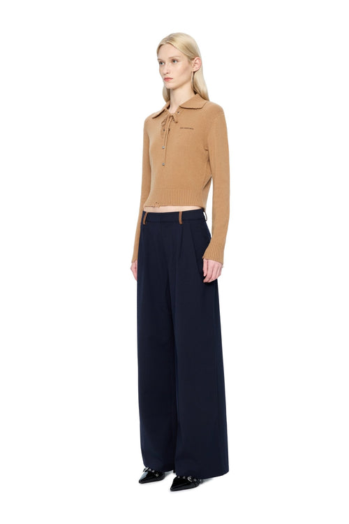Dark Blue Leather Jeans - ANN ANDELMAN
