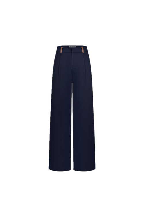 Dark Blue Leather Jeans - ANN ANDELMAN
