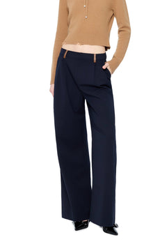 Dark Blue Leather Jeans - ANN ANDELMAN