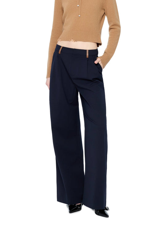Dark Blue Leather Jeans - ANN ANDELMAN