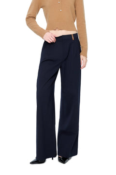 Dark Blue Leather Jeans - ANN ANDELMAN