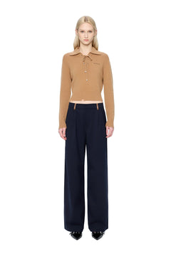 Dark Blue Leather Jeans - ANN ANDELMAN