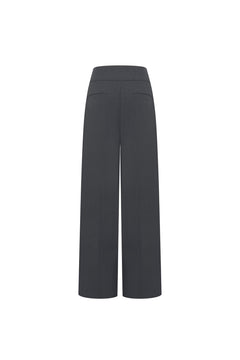 Dark Dray Deconstructed Wide - leg Trousers - ANN ANDELMAN