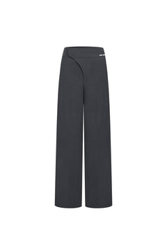 Dark Dray Deconstructed Wide - leg Trousers - ANN ANDELMAN