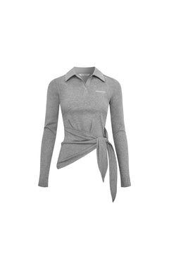 Dark Gray Collared Top - ANN ANDELMAN