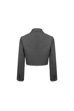 Dark Gray Cropped Blazer - ANN ANDELMAN
