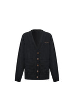 Dark Gray Dachshund Jacquard Knit Cardigan - ANN ANDELMAN