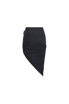 Dark Gray Deconstructed Knit Skirt - ANN ANDELMAN