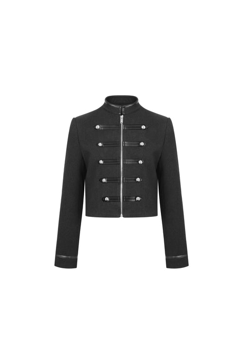Dark Gray European-style Short Jacket - ANN ANDELMAN