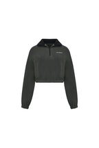 Dark Gray Fleece Cropped Sweatshirt - ANN ANDELMAN