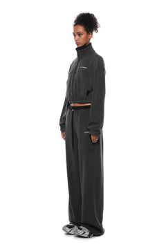 Dark Gray Fleece Wide - leg Pants - ANN ANDELMAN