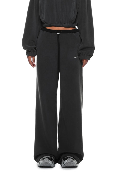 Dark Gray Fleece Wide - leg Pants - ANN ANDELMAN