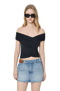 Dark Gray Layered Off - shoulder Top - ANN ANDELMAN