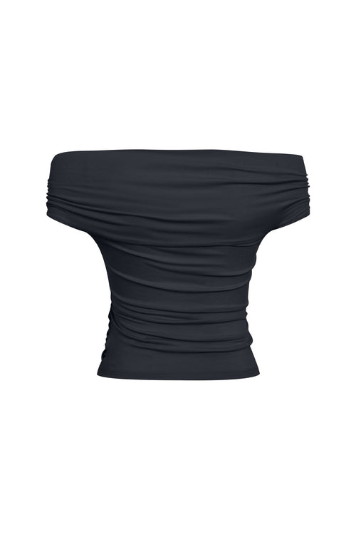 Dark Gray Layered Off - shoulder Top - ANN ANDELMAN
