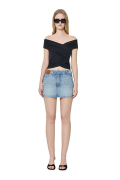Dark Gray Layered Off - shoulder Top - ANN ANDELMAN