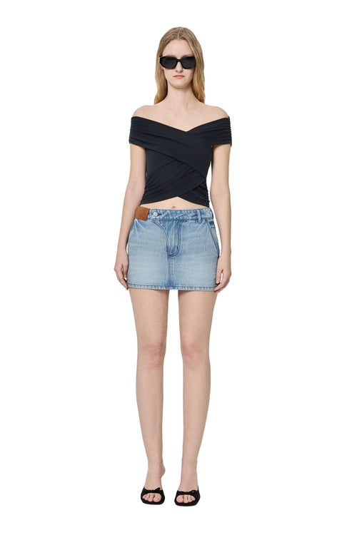 Dark Gray Layered Off - shoulder Top - ANN ANDELMAN