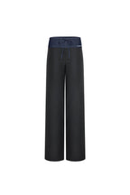 Dark Gray Patchwork Faux Two-piece Trousers - ANN ANDELMAN