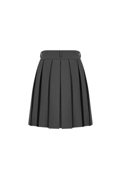 Dark Gray Pleated Midi Skirt - ANN ANDELMAN