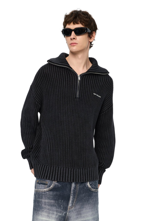 Dark Gray Reversible Sweater - ANN ANDELMAN