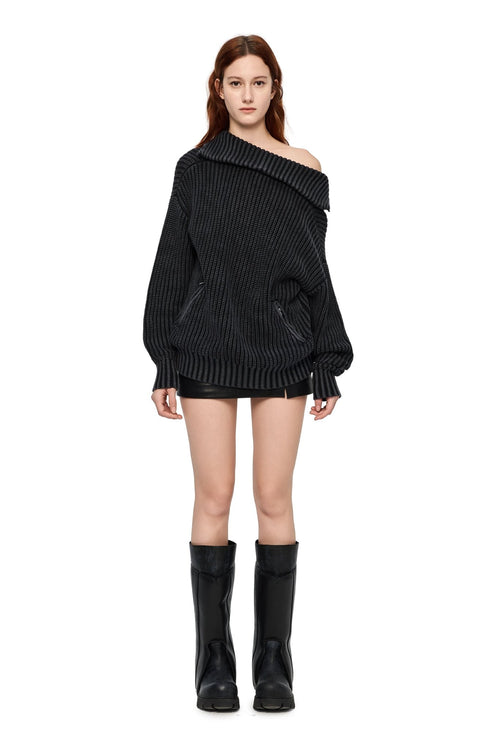 Dark Gray Reversible Sweater - ANN ANDELMAN