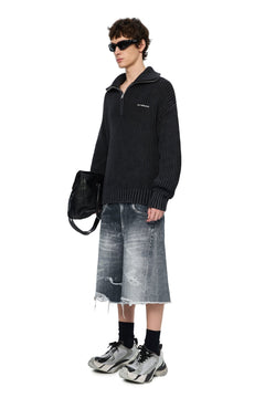 Dark Gray Reversible Sweater - ANN ANDELMAN