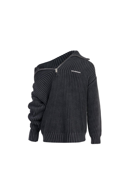 Dark Gray Reversible Sweater - ANN ANDELMAN