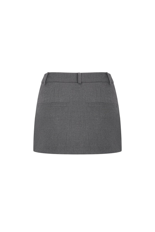 Dark Gray Rhinestone - studded Skirt - ANN ANDELMAN