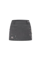 Dark Gray Rhinestone - studded Skirt - ANN ANDELMAN