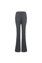 Dark Gray Slim - fit Ribbed Flared Trousers - ANN ANDELMAN